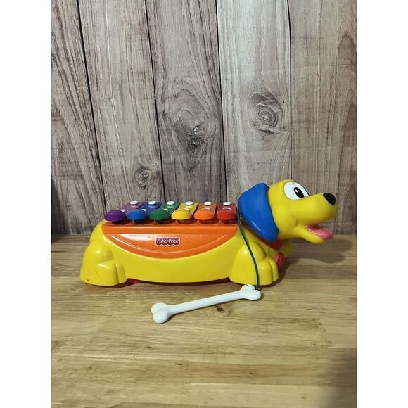 Fisher Price Pull Along Yellow Puppy Dog Xylophone - Picture 1 of 8